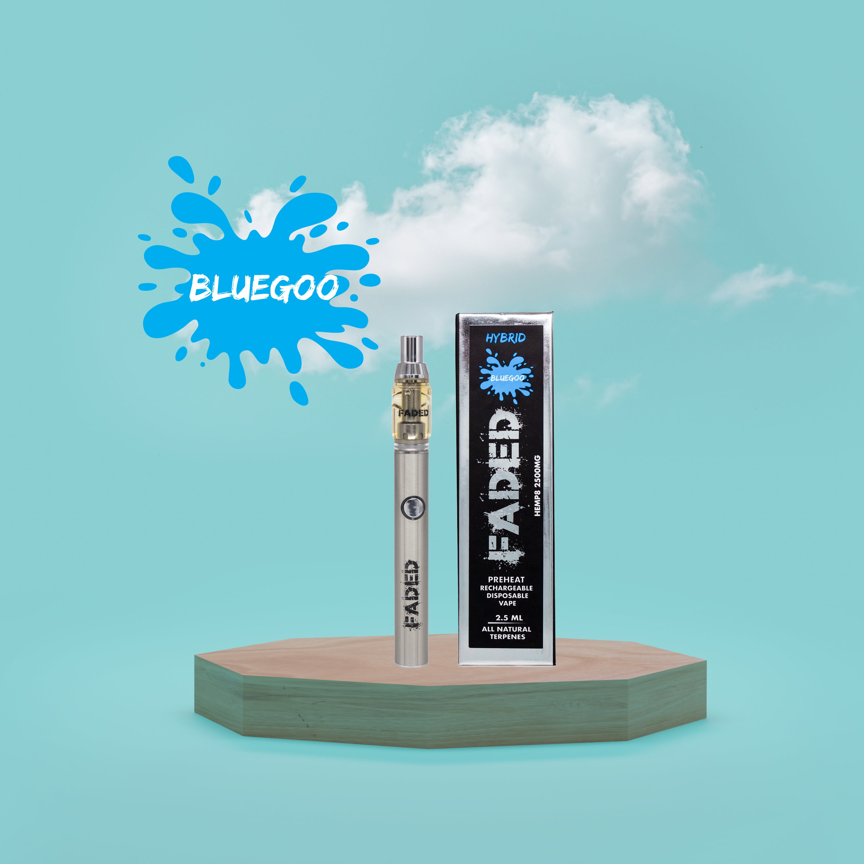 FADED 2.5ML HEMP-8 HYBRID BLUEGOO RECHARGEABLE DISPOSABLE VAPE Faded FADED 2.5ML HEMP-8 HYBRID BLUEGOO RECHARGEABLE DISPOSABLE VAPE Faded