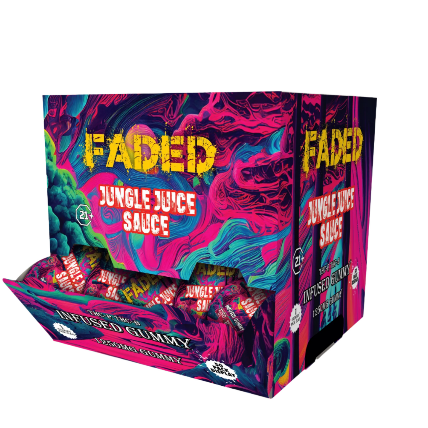 Faded Sky High Blend Gummies Jungle Juice Sauce | THC-A + D9 | 1250 MG Per Gummy