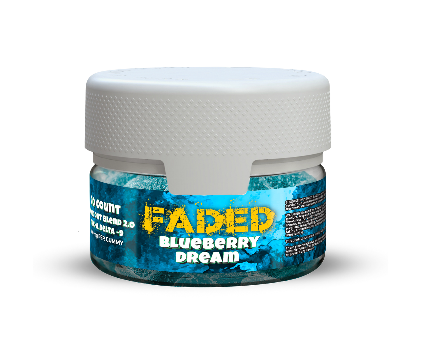 Knock-Out Blend 2.0 THC-P + D9 Blueberry Dream Gummies 20Ct Jar | 30000 MG Jar