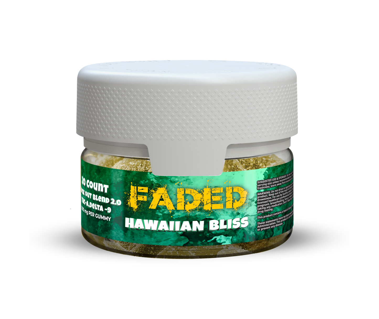 Knock-Out Blend 2.0 THC-P + D9 Hawaiian Bliss Gummies 20Ct Jar | 30000 MG Jar