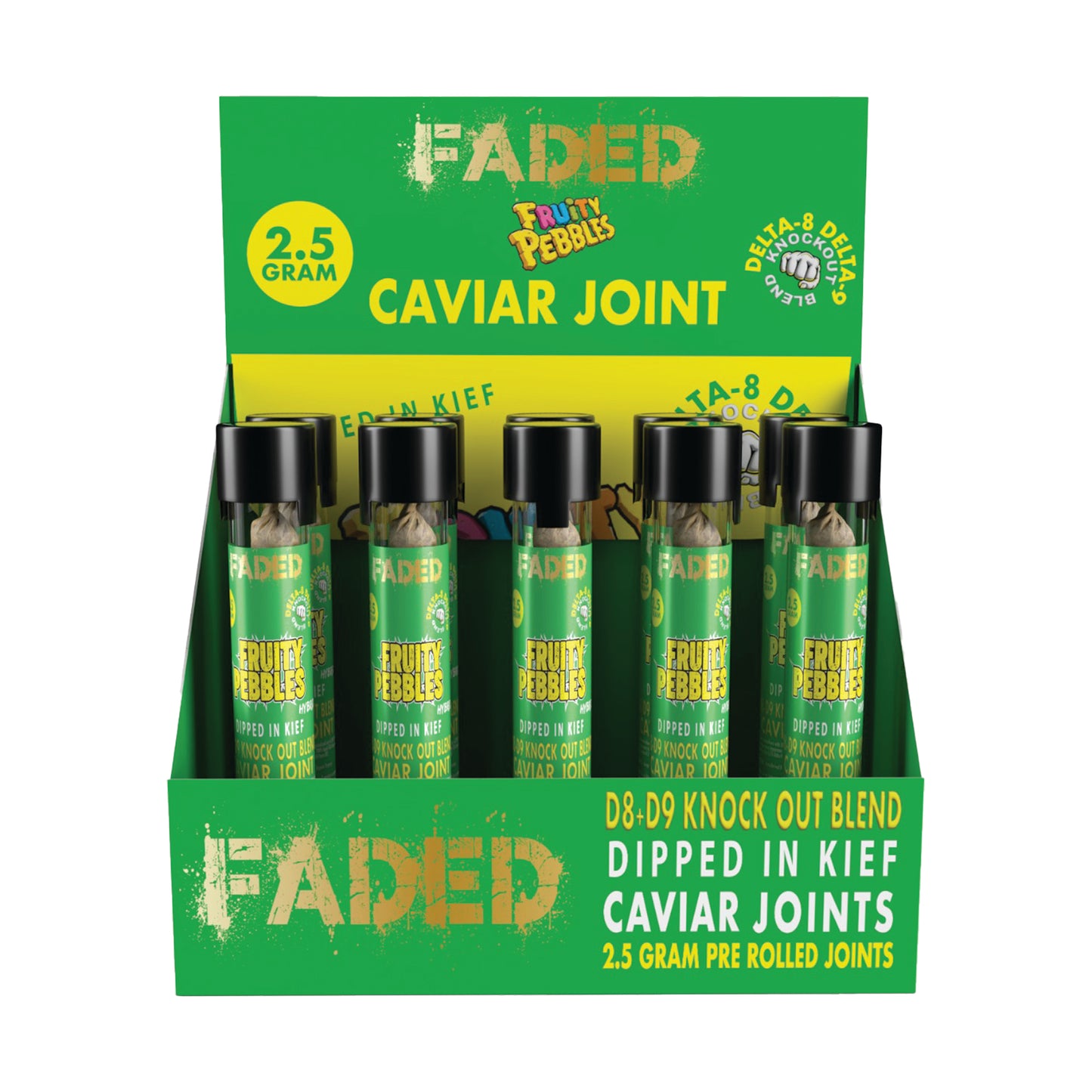 FADED DELTA-8+DELTA-9 KNOCKOUT BLEND FRUITY PEBBLES CAVIAR JOINTS 2500MG