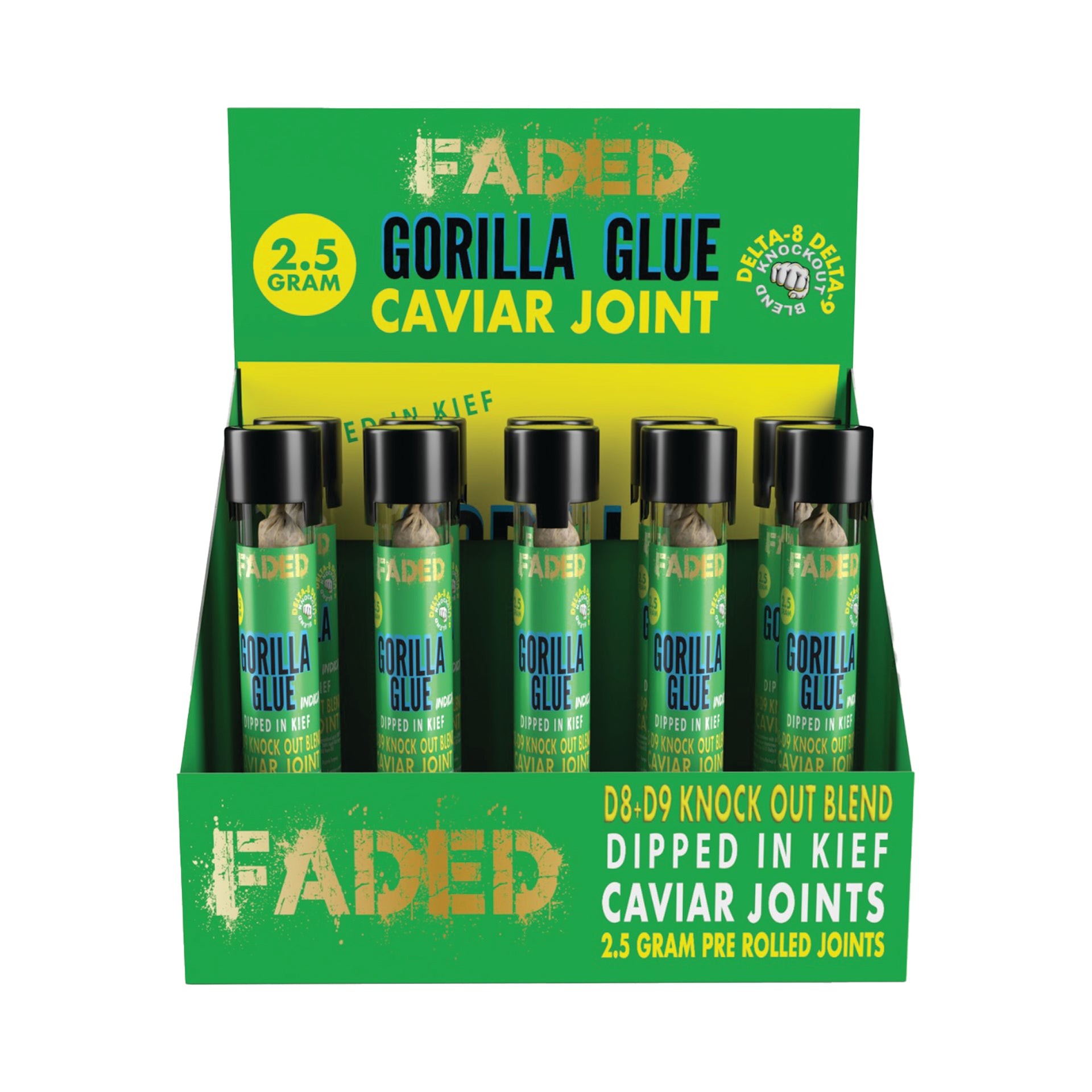 faded delta 9 knockout blend gorilla glue caviar joints 2500mg