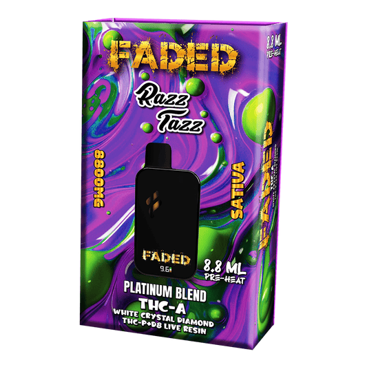 FADED PLATINUM BLEND THC-A 8.8ML DISPOSABLES | RAZZ TAZZ