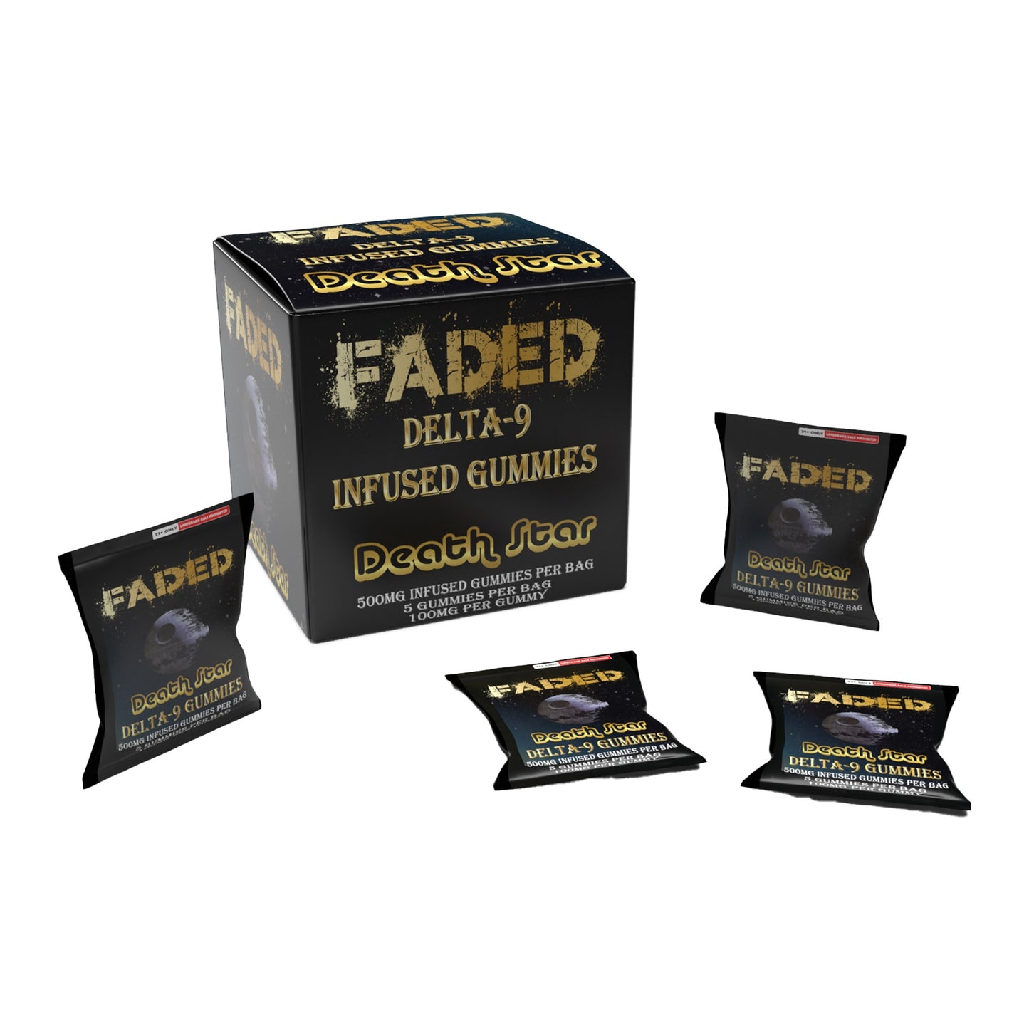 FADED DELTA - 9 DEATH STAR 5CT GUMMIES BAG 500MG