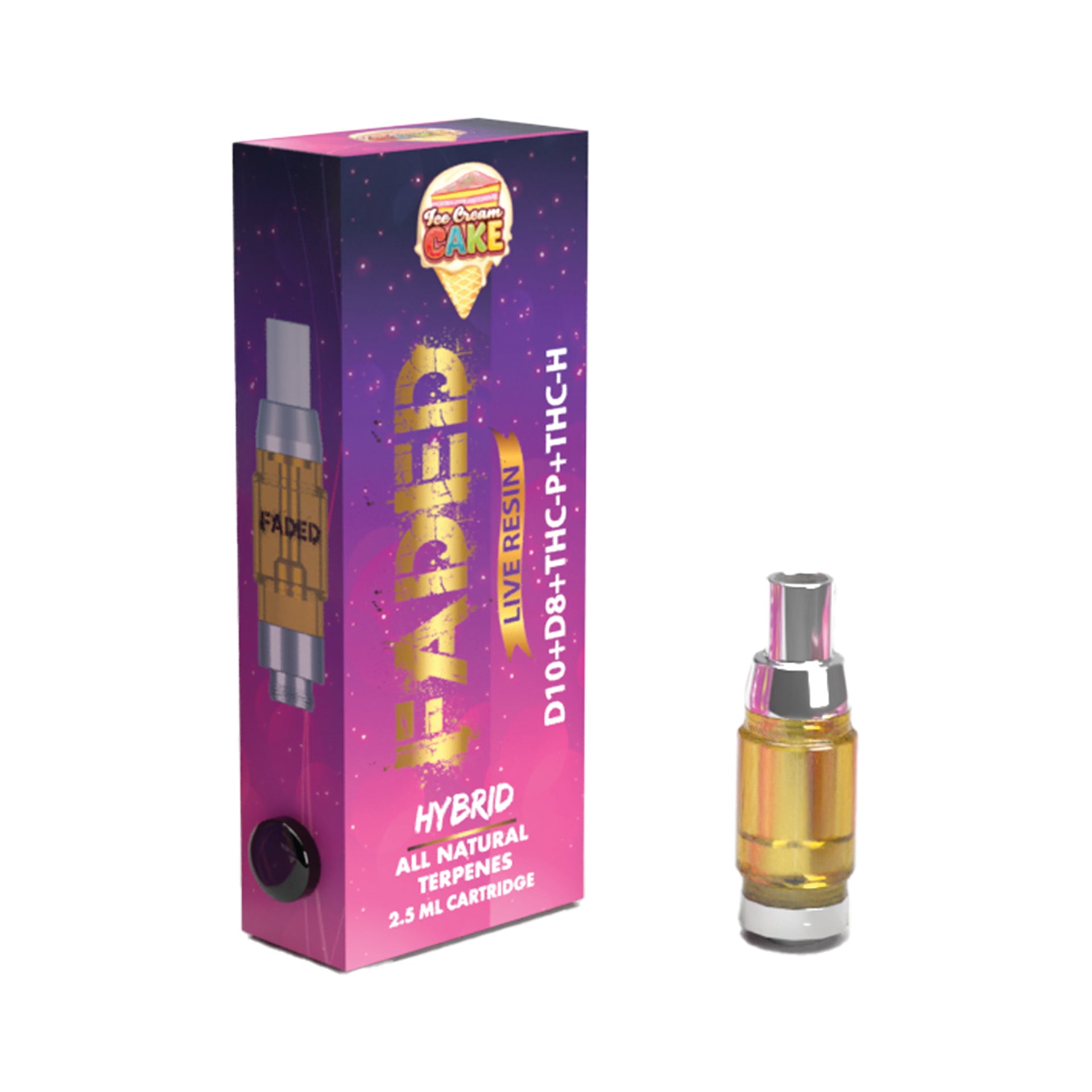 FADED D-10+D-8+THC-P+THC-H LIVE RESIN RECHARGEABLE CARTRIDGE - HYBRID Faded FADED D-10+D-8+THC-P+THC-H LIVE RESIN RECHARGEABLE CARTRIDGE - HYBRID Faded