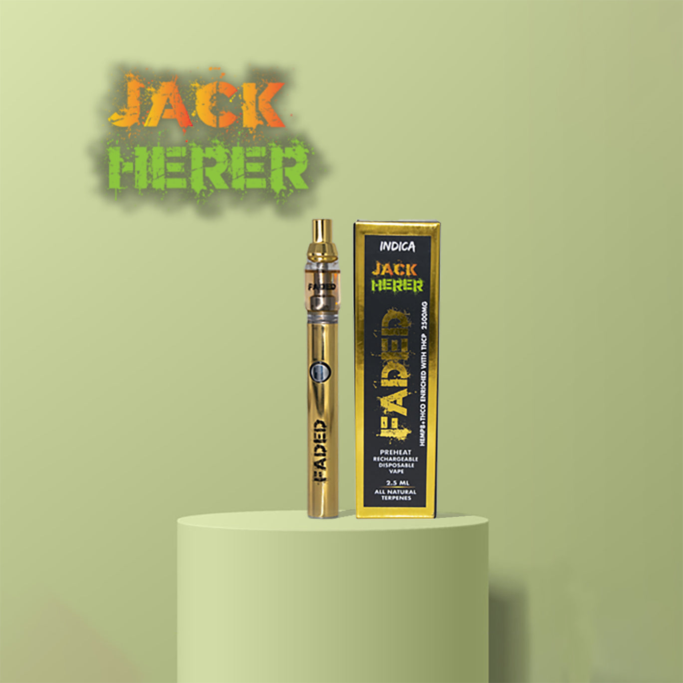 FADED 2.5ML MIXED BLEND INDICA JACK HERER RECHARGEABLE DISPOSABLE VAPE