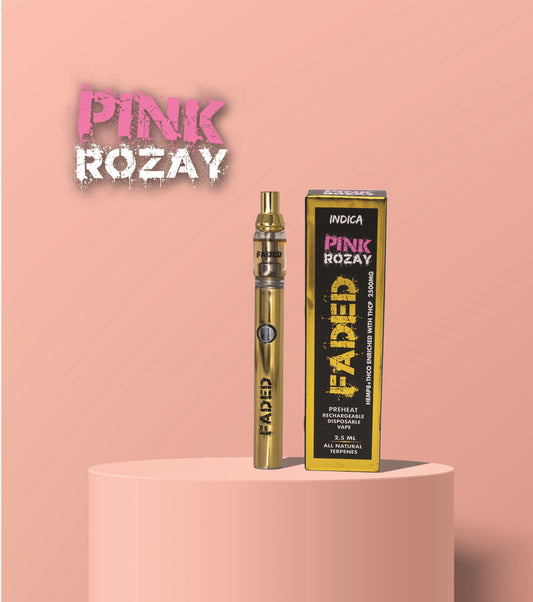 FADED 2.5ML MIXED BLEND INDICA PINK ROZAY RECHARGEABLE DISPOSABLE VAPE