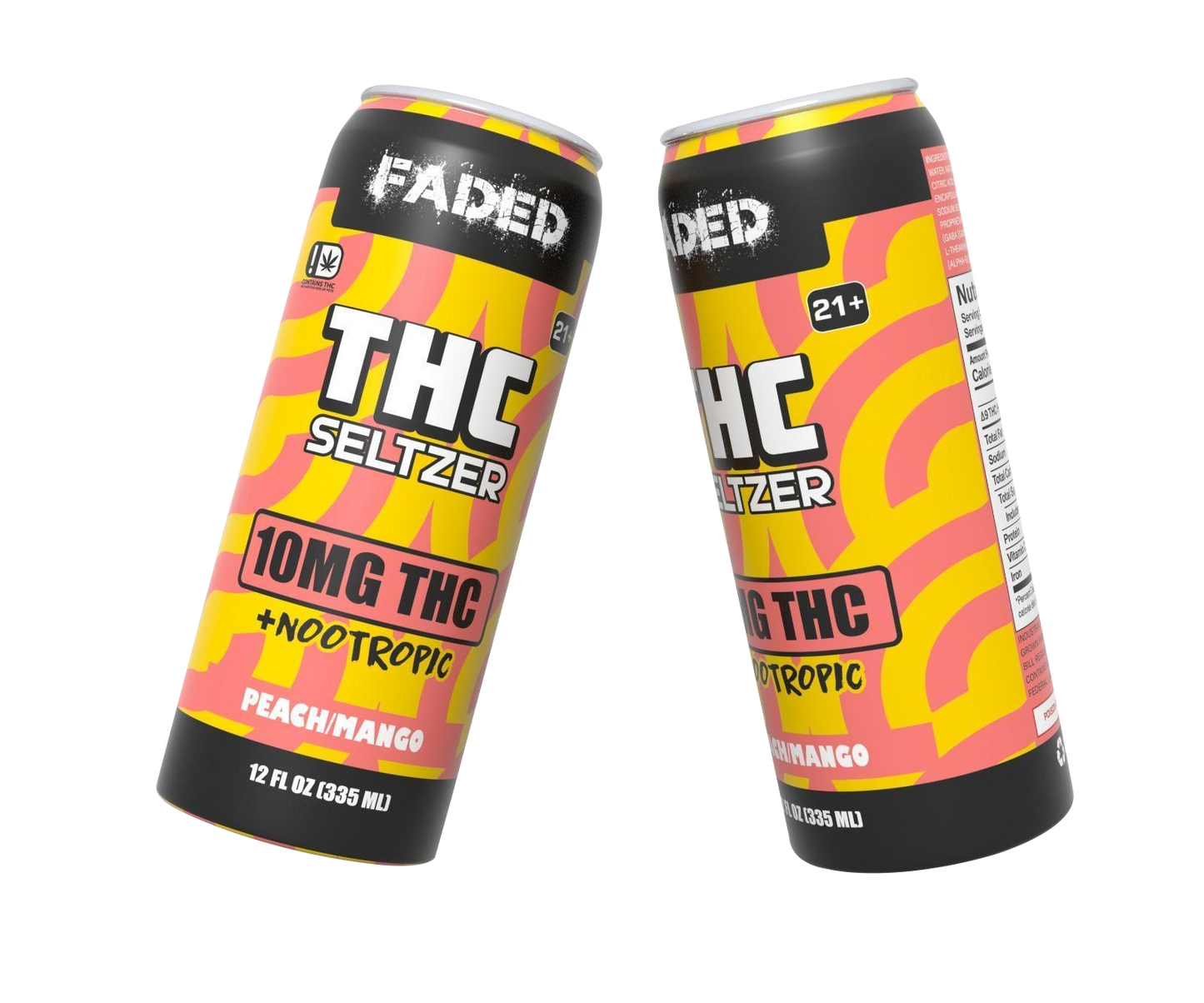 THC Seltzer 10MG THC +Nootropic Peach/Mango