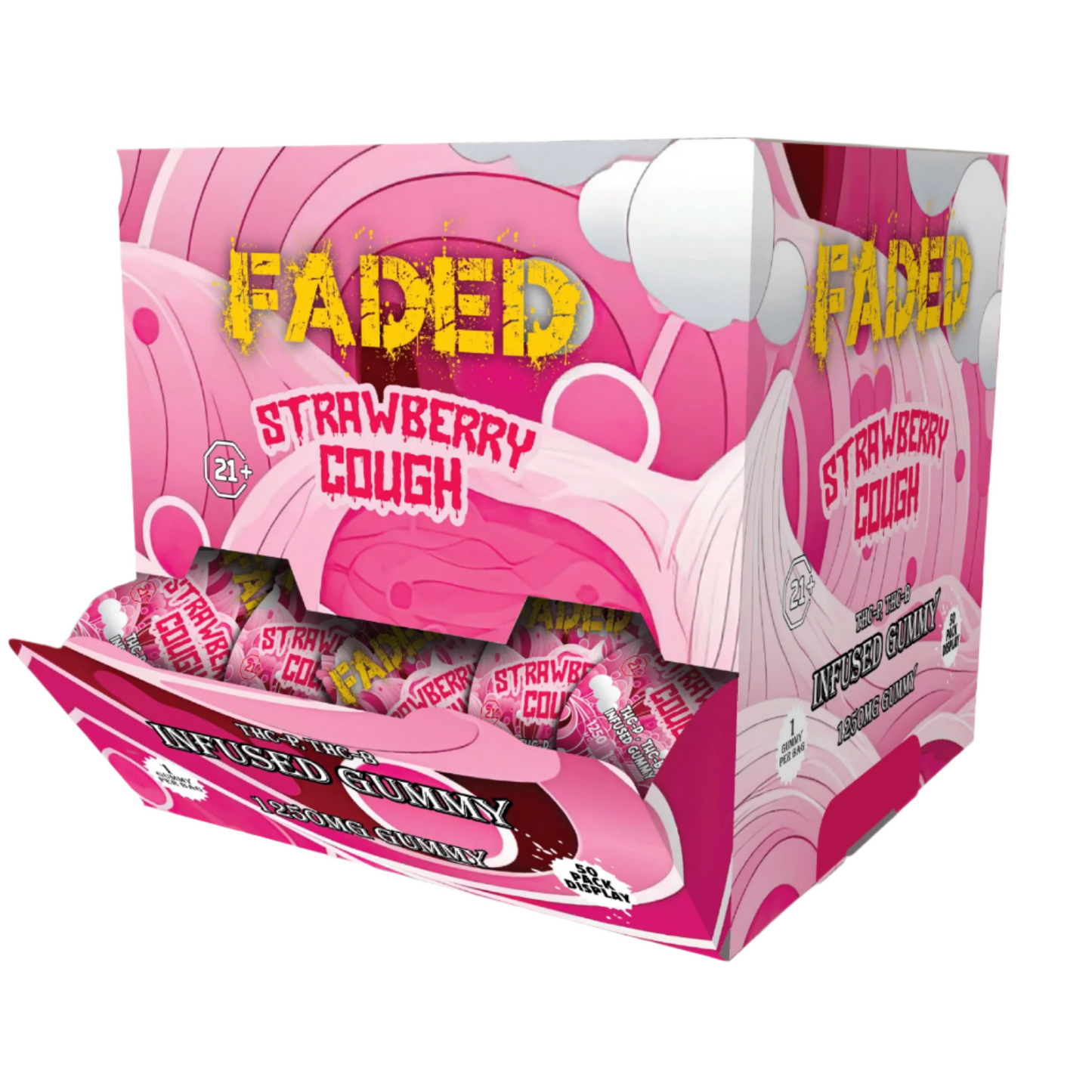 Faded Sky High Blend Gummies Strawberry Cough | THC-A + D9 | 1250 MG Per Gummy