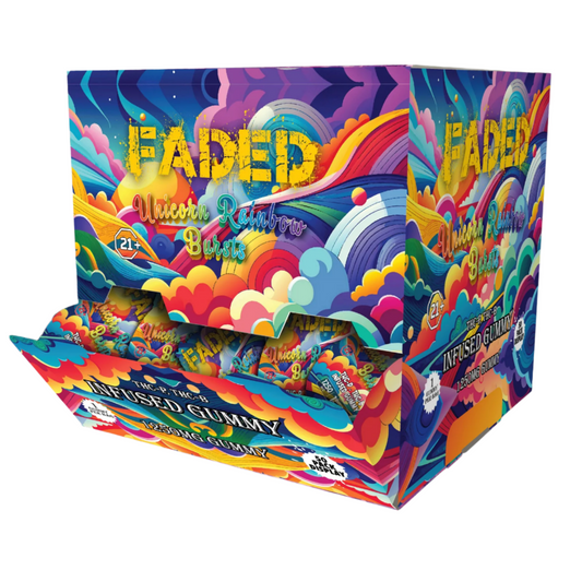 Faded Sky High Blend Gummies Unicorn Rainbow Burst | THC-A + D9 | 1250 MG Per Gummy