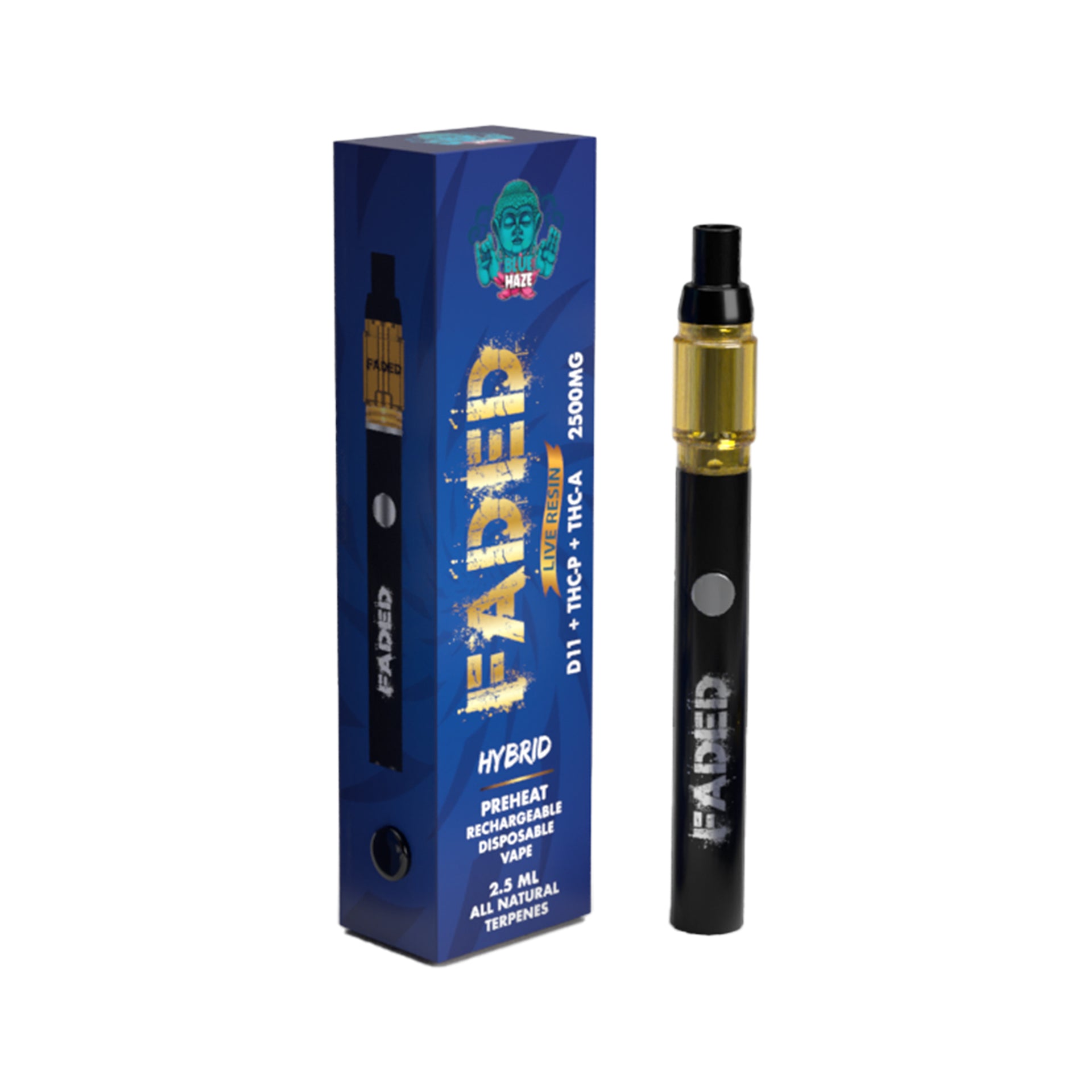 FADED DELTA-11+THC-P+THC-A RECHARGEABLE DISPOSABLE - HYBRID BLUE HAZE 2.5ML