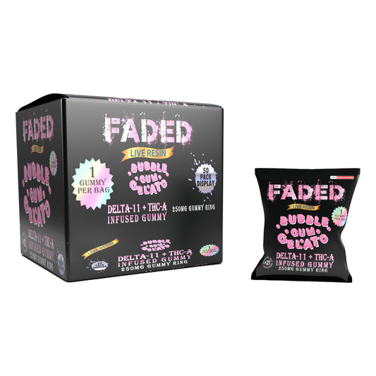 FADED DELTA - 11+THC-A BUBBLEGUM GELATO 1CT GUMMY RING 250MG
