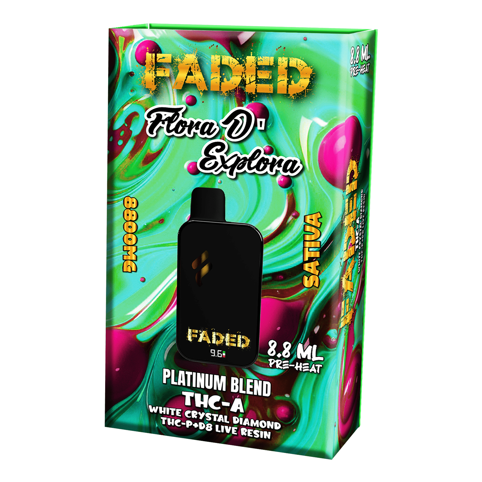 FADED PLATINUM BLEND THC-A 8.8ML DISPOSABLES | FLORA D'EXPLORA