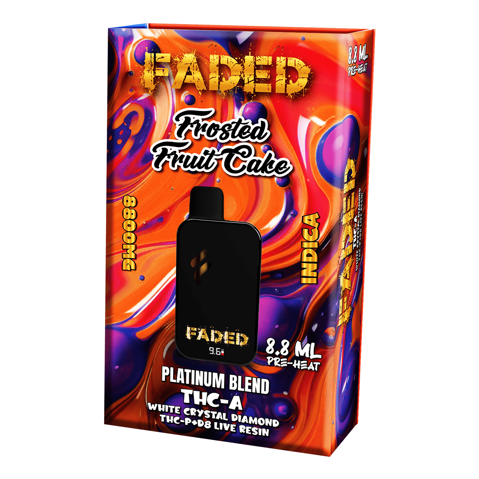 FADED PLATINUM BLEND THC-A 8.8ML DISPOSABLES | FROSTED FRUIT CAKE