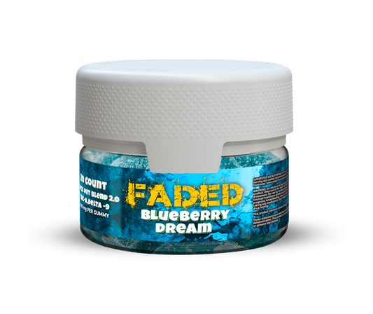 Faded Knock-Out Blend 2.0 THC-P + D9 Blueberry Dream Gummies 20Ct Jar | 30000 MG Jar