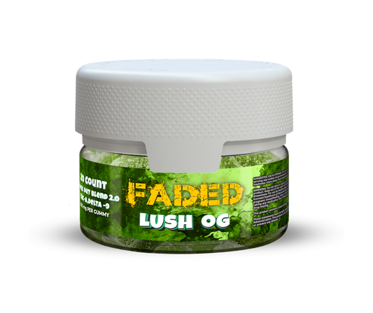 Faded Knock-Out Blend 2.0 THC-P + D9 Lush OG Gummies 20Ct Jar | 30000 MG Jar
