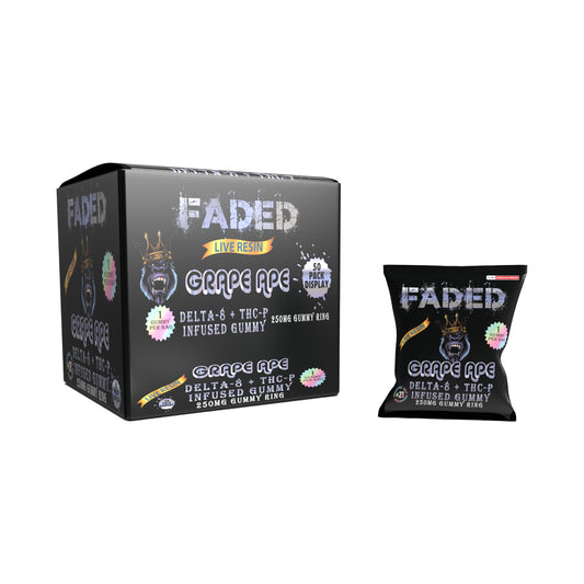 FADED DELTA - 8+THC-P GRAPE APE 1CT GUMMY RING 250MG