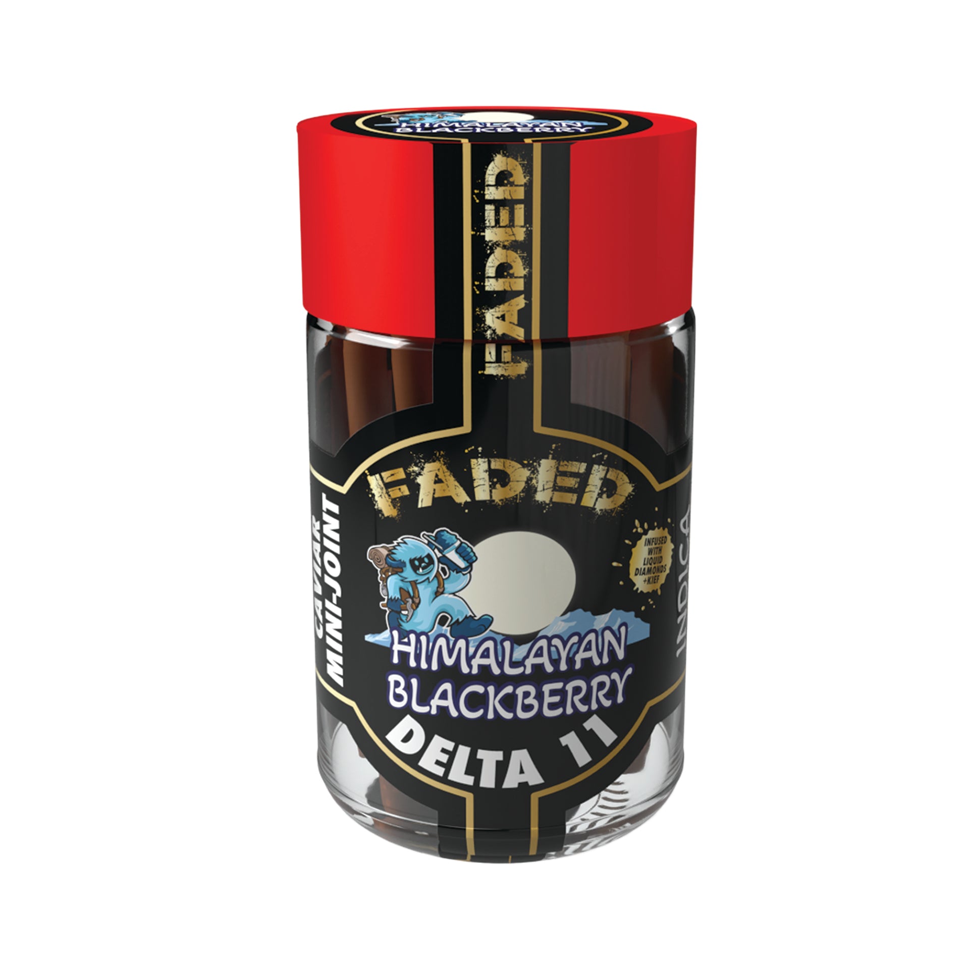 FADED DELTA-11 HIMALAYAN BLACKBERRY HAND CRAFTED MINI SHOOTER PRE-ROLL 5CT JAR