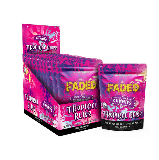 Faded D9 Mixed Blend Gummies Tropical Bliss 5000 MG Per Bag | 50000 MG Per Box