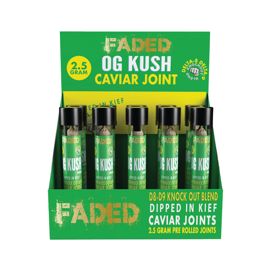 FADED DELTA-8+DELTA-9 KNOCKOUT BLEND OG KUSH CAVIAR JOINTS 2500MG