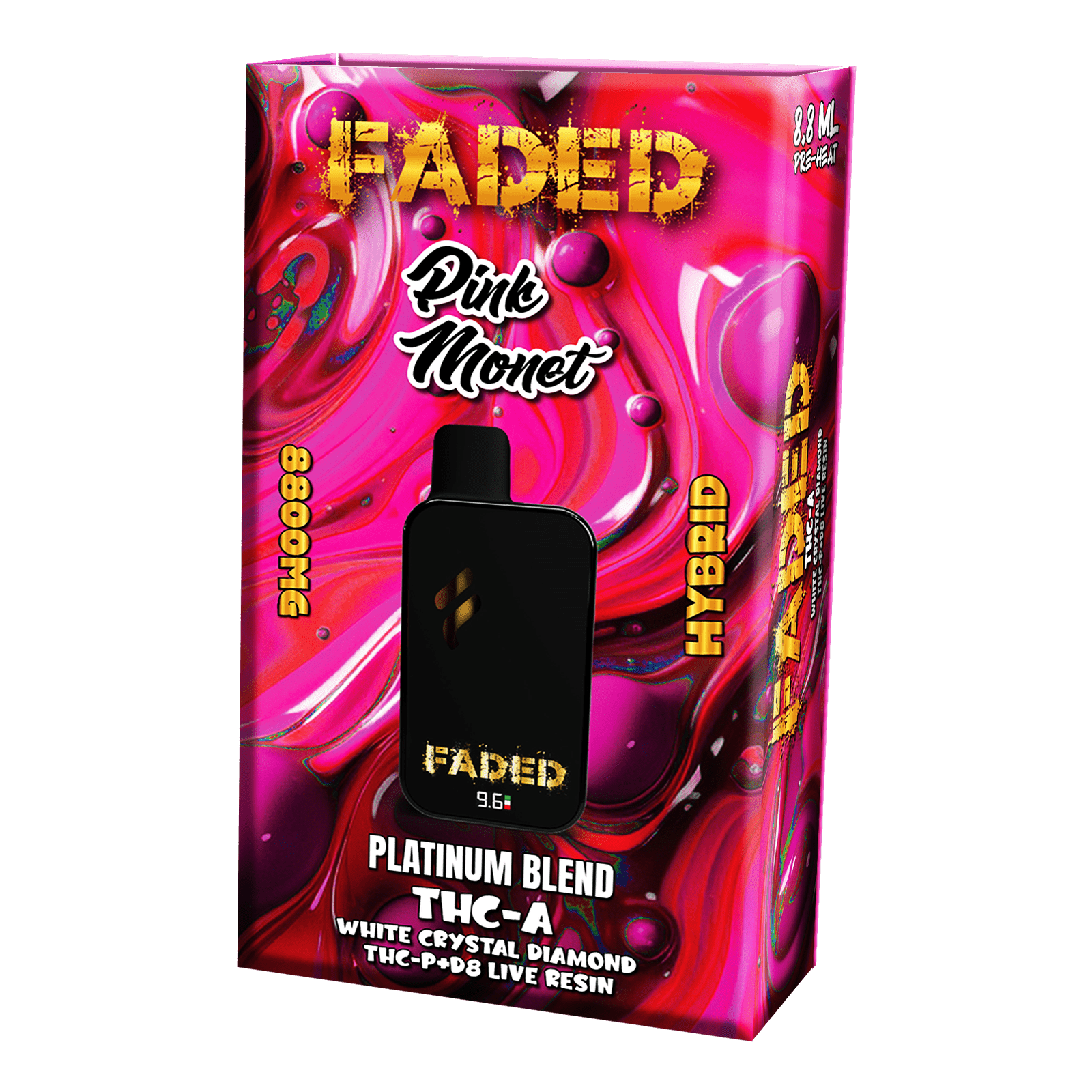 FADED PLATINUM BLEND THC-A 8.8ML DISPOSABLES | PINK MONET