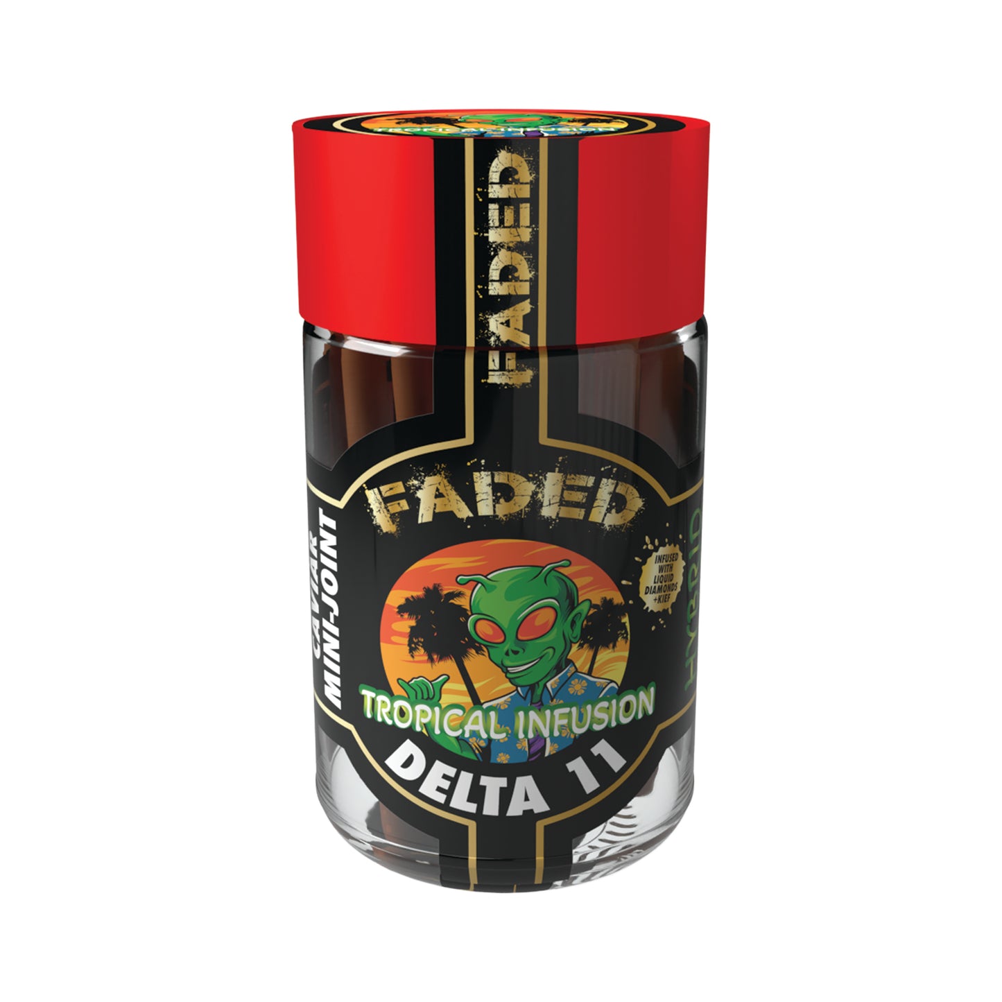 FADED DELTA-11 TROPICAL INFUSION HAND CRAFTED MINI SHOOTER PRE-ROLL 5CT JAR