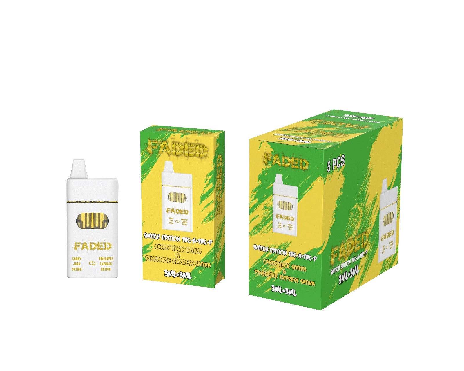 FADED SWITCH EDITION THC-A & THC-P 6ML DISPOSABLES | CANDY JACK SATIVA & PINEAPPLE EXPRESS SATIVA