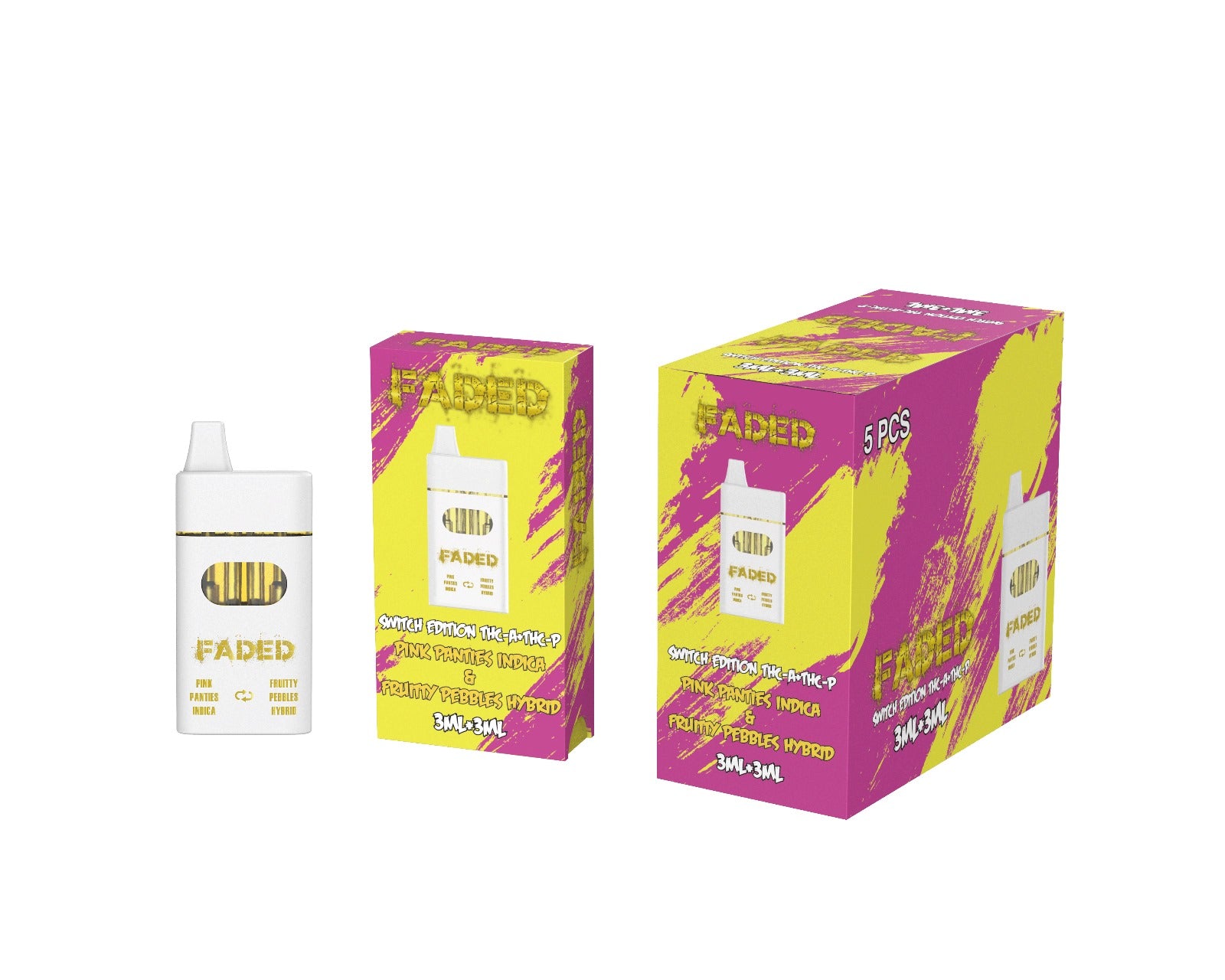 FADED SWITCH EDITION THC-A & THC-P 6ML DISPOSABLES | PINK PANTIES INDICA & FRUITY PEBBLES HYBIRD