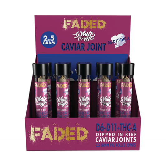 FADED DELTA 6 +DELTA-11+THC-A WHITE TRUFFLE CAVIAR JOINTS 2500MG