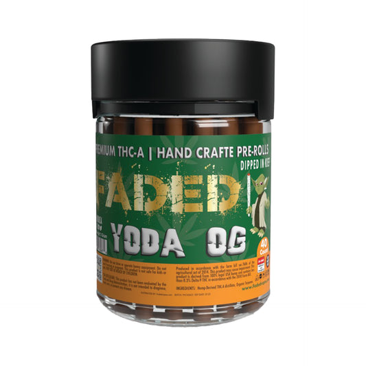 FADED PREMIUM THC-A YODA OG HAND CRAFTED PRE-ROLL 1GR 40CT JAR