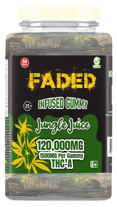 Faded Infused Gummy Jungle Juice 120,000MG 1500MG Per Gummy THC-A