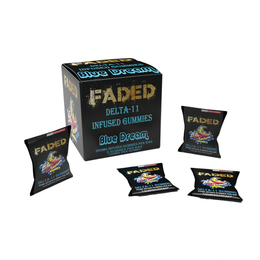 FADED DELTA - 11 BLUE DREAM 5CT GUMMIES BAG 500MG