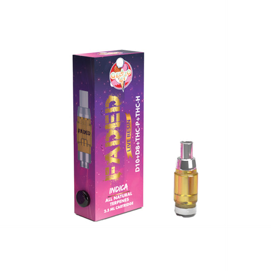 FADED D-10+D-8+THC-P+THC-H LIVE RESIN RECHARGEABLE CARTRIDGE - INDICA GELATO 41 2.5ML