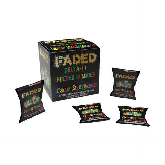 FADED DELTA - 11 SOUR RAINBOW 5CT GUMMIES BAG 500MG